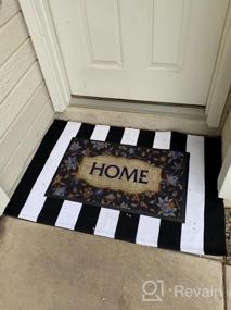 img 7 attached to Charming Black And White Striped Cotton Hand-Woven Outdoor Rug For A Stylish Home Entrance And Interior Decor (27.5'' X 43'')