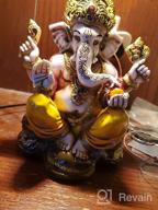 img 1 attached to Marble Powder Lord Ganesh Ganpati Elephant Hindu God Statue: The Blessing, Colored & Enhanced With Gold, Handcrafted In India By Lightahead review by Jerry Delozier