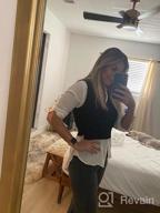 img 1 attached to Womens Sleeveless V-Neck Cropped Sweater Vest Knit Tunic Pullover Top - Shawhuwa review by Steven Jackson