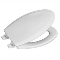 6 pack - centoco 900-001 elongated wooden toilet seat, heavy duty molded wood with centocore technology, white logo