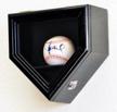 showcase your baseball collection with our secure and protective home plate display case holder logo