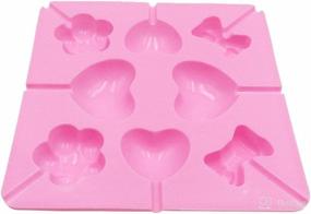 img 3 attached to Set of 2 Heart Sakura Bow Tie Lollipop Molds - MoldFun Lover Heart Cherry Blossom Silicone Lolly Pop Tray for Hard Candy Chocolate Gummy Suckers (Assorted Color)