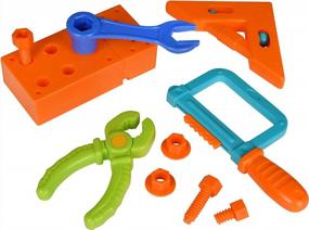 img 2 attached to Сверхпрочный набор инструментов из 23 предметов для мальчиков и девочек от Playkidz - включает в себя различные инструменты, гвозди, винты и удобную сумку для хранения - Идеальные строительные игрушки