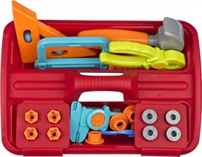 img 3 attached to Сверхпрочный набор инструментов из 23 предметов для мальчиков и девочек от Playkidz - включает в себя различные инструменты, гвозди, винты и удобную сумку для хранения - Идеальные строительные игрушки