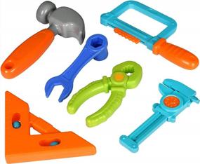 img 1 attached to Сверхпрочный набор инструментов из 23 предметов для мальчиков и девочек от Playkidz - включает в себя различные инструменты, гвозди, винты и удобную сумку для хранения - Идеальные строительные игрушки