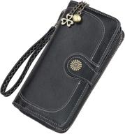 wallet leather bifold wristlet organizer women's handbags & wallets - wallets logo