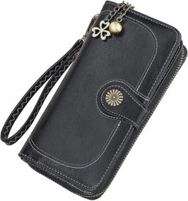 img 4 attached to Wallet Leather Bifold Wristlet Organizer Women's Handbags & Wallets - Wallets