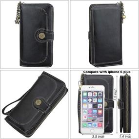 img 1 attached to Wallet Leather Bifold Wristlet Organizer Women's Handbags & Wallets - Wallets
