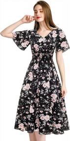 img 4 attached to Floral Fantasy: Gardenwed'S Chiffon Dresses For Women - Perfect For Every Occasion