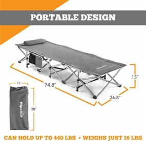 img 2 attached to Alpcour Folding Camping Cot: Comfortable And Heavy Duty Bed For Indoor And Outdoor Use