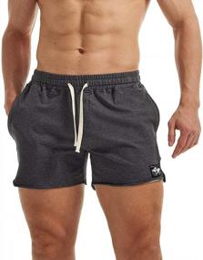 img 4 attached to AIMPACT Men'S Athletic Shorts Bodybuilding Workout Cotton Gym Shorts With Pockets