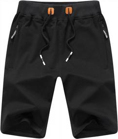 img 4 attached to Men'S Stylish Sports Shorts With Elastic Waist & Zipper Pockets | JustSun