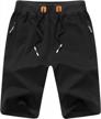 men's stylish sports shorts with elastic waist & zipper pockets | justsun logo