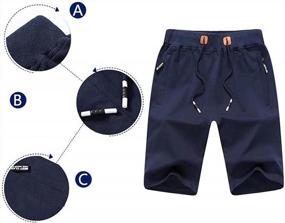 img 1 attached to Men'S Stylish Sports Shorts With Elastic Waist & Zipper Pockets | JustSun
