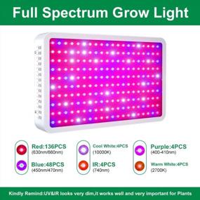 img 3 attached to 2000W LED Grow Light Double Switch Full Spectrum UV & IR For Indoor Plants Veg And Flower Hydroponics Greenhouse