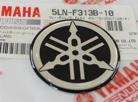 img 1 attached to 🏍️ Yamaha Genuine 40MM Diameter Tuning Fork Decal Sticker Emblem Logo - Black/Silver Resin Adhesive for Motorcycle/Jet Ski/ATV/Snowmobile