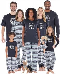 img 4 attached to Family Matching PJ Sets - Bear, Winter Animals, Snowflakes For Holiday Sleepwear.