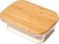 bamboo lid glass food storage containers by greener chef: eco-friendly, spacious & sustainable (2260 ml) логотип