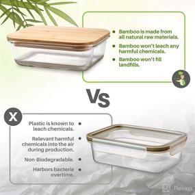 img 2 attached to Bamboo Lid Glass Food Storage Containers by Greener Chef: Eco-friendly, Spacious & Sustainable (2260 mL)