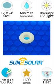 img 3 attached to Keep Your Pool Warm With Sun2Solar Blue 12X24 Solar Cover - 1600 Series With Heavy-Duty Grommets - Ideal For In-Ground And Above-Ground Oval Pools!