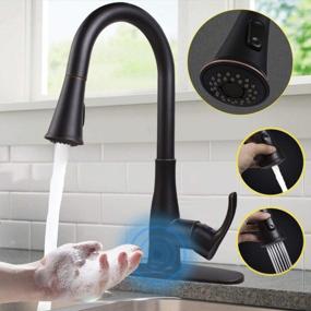 img 4 attached to Upgrade Your Kitchen With Soosi Touchless Motion Sensor Faucet - 3-Function With Pull Down Sprayer And Spot Free Oil Rubbed Bronze Finish