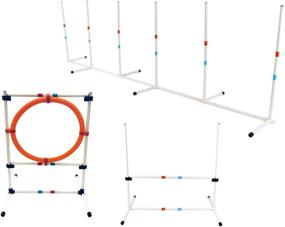 img 4 attached to 🐶 Midlee Dog Agility Basic Set - Hoop Jump, Weave Poles, and Bar Jump