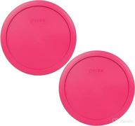 🍴 pyrex 7402-pc 7 cup fuchsia pink round plastic lid - set of 2 in vibrant fuchsia pink color логотип