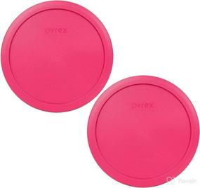 img 2 attached to 🍴 Pyrex 7402-PC 7 Cup Fuchsia Pink Round Plastic Lid - Set of 2 in Vibrant Fuchsia Pink Color