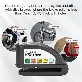 img 2 attached to 🔒 Waterproof Traverse Motorcycle Lock with Alarm System | 110dB Volume | Anti-Theft | Suitable for Motorcycles, Bicycles, Cruisers, Scooters (Black)