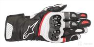 🧤 alpinestars sp-2 v2 leather motorcycle riding gloves for men - black/white/red, 2x-large logo