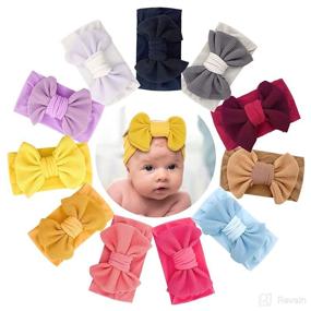 img 4 attached to Fuumlo 11 PCS Headbands for Baby Girls - Nylon Hair Bows Hairbands with Elastic - Hair Accessories for Baby Infant Newborn Kids Toddlers