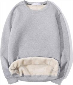 img 4 attached to Men'S Winter Warm Sherpa Lined Pullover Fleece Sweatshirt By Gihuo
