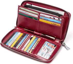 img 4 attached to BOSTANTEN Leather Wallets: Stylish Wristlet Women's Handbags with RFID Blocking