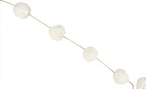 img 1 attached to Accent Decor White Pom Pom Garland for Christmas, Halloween, Thanksgiving & Everyday Use - Ivory Snowball Yarn Garland