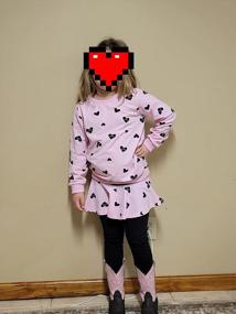 img 3 attached to Girls Heart Print Sweatshirt Top + Long Pantskirts 2Pcs Outfit Clothing Set - DDSOL Baby Pant Set