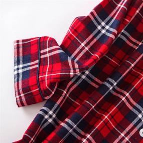 img 2 attached to Plaid Cotton Flannel Nightgown For Women - SY294 Sleepshirt With 3/4 Sleeves By PNAEONG