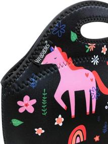 img 1 attached to Neoprene Unicorn Lunch Bag With Insulation By Wrapables®