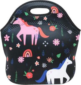 img 4 attached to Neoprene Unicorn Lunch Bag With Insulation By Wrapables®