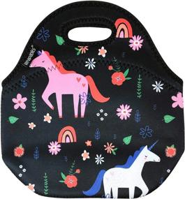 img 2 attached to Neoprene Unicorn Lunch Bag With Insulation By Wrapables®