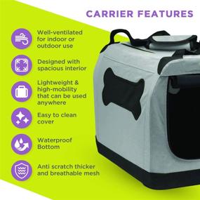 img 3 attached to Zampa Portable Dog Carrier Crate for Small Dogs 24”x16.6”x16.5”, Collapsible Pet Travel Crate, Foldable Puppy Crate for Car, Outdoor & Indoor + Carrying Case