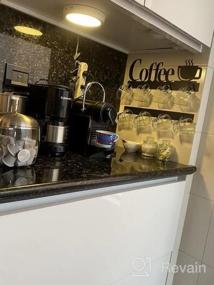img 5 attached to Настенная подставка для кофейных кружек HULISEN: 12 прочных крючков, металлический знак и нержавеющая вешалка для чайных чашек для кухни, офиса и бара