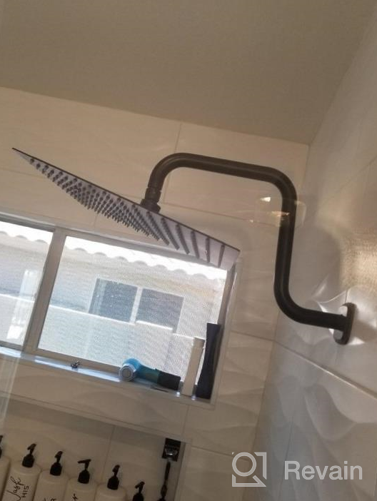 img 1 attached to Rainfall Shower Head - Sarlai 12 Inch Shower Head Brushed Nickel Square Ultra Thin 304 Stainless Steel Rain Shower Head,Waterfall Full Body Coverage With Silicone Nozzle review by Devin Maselli