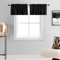 2 pack donren 15in blackout valances for windows - 42in wide insulated basement/kitchen curtain rod pocket design logo
