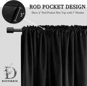 img 2 attached to 2 Pack DONREN 15In Blackout Valances For Windows - 42In Wide Insulated Basement/Kitchen Curtain Rod Pocket Design
