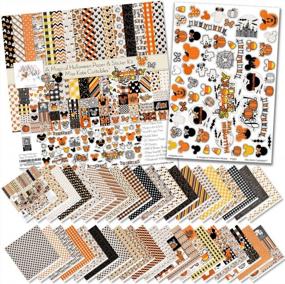 img 4 attached to Disney Halloween Scrapbooking Card Making Crafting Kit - 20 Double-Sided 12X12 Papers With 39 Designs & 1 8X12 Sticker Sheet By Miss Kate Cuttables