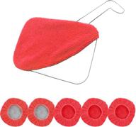 🧽 premium 5 pack microfiber cleaning clothes for xindell windshield wiper tools - washable & reusable cleaning pads - 5 inch diameter (red, square) логотип