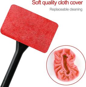 img 1 attached to 🧽 Premium 5 Pack Microfiber Cleaning Clothes for XINDELL Windshield Wiper Tools - Washable & Reusable Cleaning Pads - 5 Inch Diameter (Red, Square)