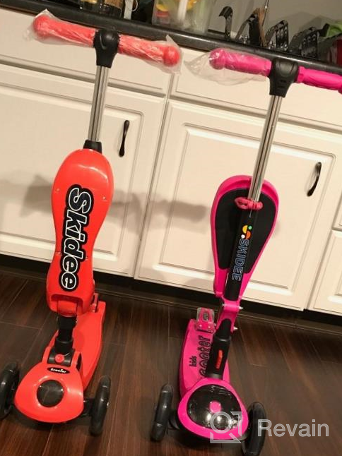 img 1 attached to 🛴 Adjustable Height Kick Scooters for Kids Ages 3-5 (Suitable for 2-12 Year Old) - Foldable, Removable Seat, LED Light Wheels, Rear Brake, Wide Standing Board - Perfect for Outdoor Activities - Boys/Girls Scooter review by Jonny Dogruyol