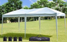 img 4 attached to Portable Pop Up Canopy Tent - 10X20 Ft, Perfect For Parties, Weddings, And Outdoor Events, Adjustable Folding Gazebo Pavilion With Carrying Case - White