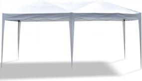 img 3 attached to Portable Pop Up Canopy Tent - 10X20 Ft, Perfect For Parties, Weddings, And Outdoor Events, Adjustable Folding Gazebo Pavilion With Carrying Case - White